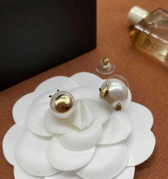 

simple mixed silver luxury brand designers letters stud geometric famous women round crystal rhinestone pearl earring1474991, Golden;silver