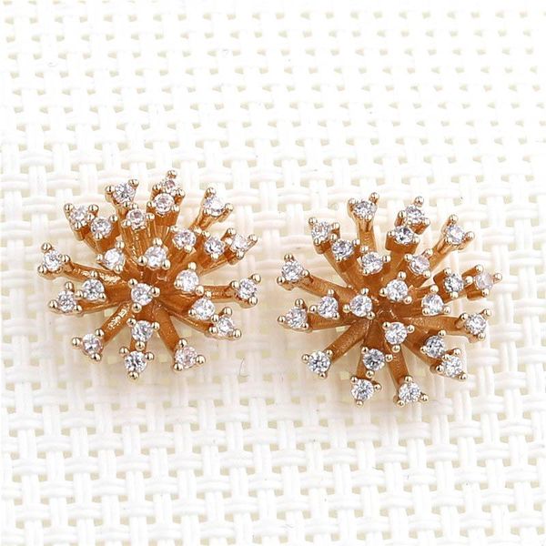 

polish 10pcs brass casted kc gold plt cz paved pistils stamens flower charms stamping decoration for diy jewelry supplies accessories, Blue