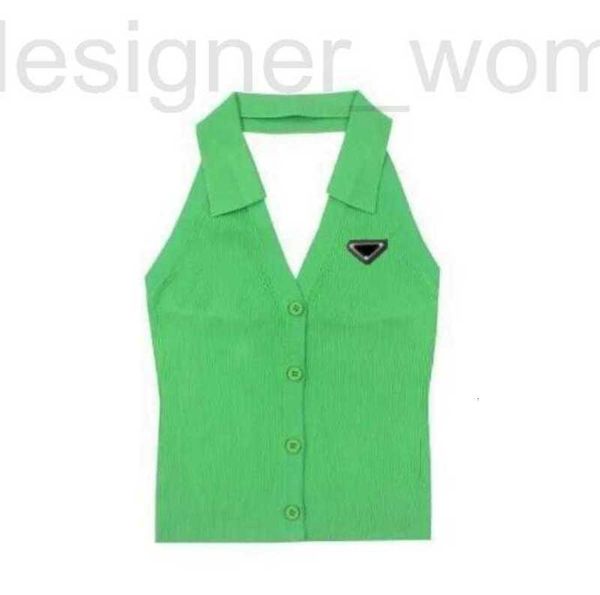 

women's knits & tees designer summer white women t-shirt crop embroidery shoulder black tank casual sleeveless backless shirts luxury