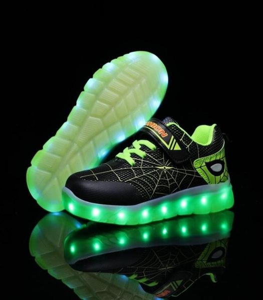 

kids led usb glowing light up tennis shoes for toddler baby boy girl children luminous sneakers kids boys girls sports shoes 201137894058, Black