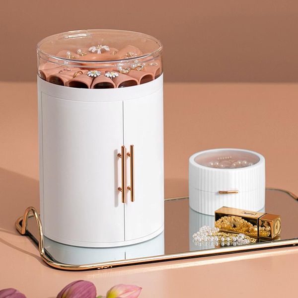 

boxes new upgrade 5 layers jewelry box organizer earrings rings necklace storage case women gift, Black;white