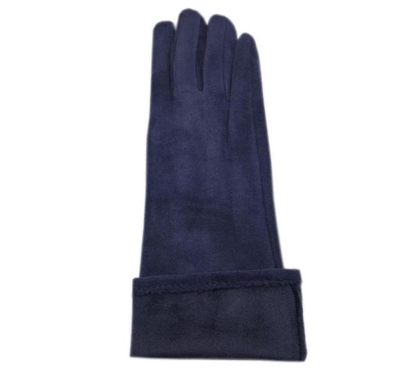 

winter ladies long suede fashion suede glove touch screen thick black gray beige dark blue brown light gray red composite suede 201665740, Blue;gray