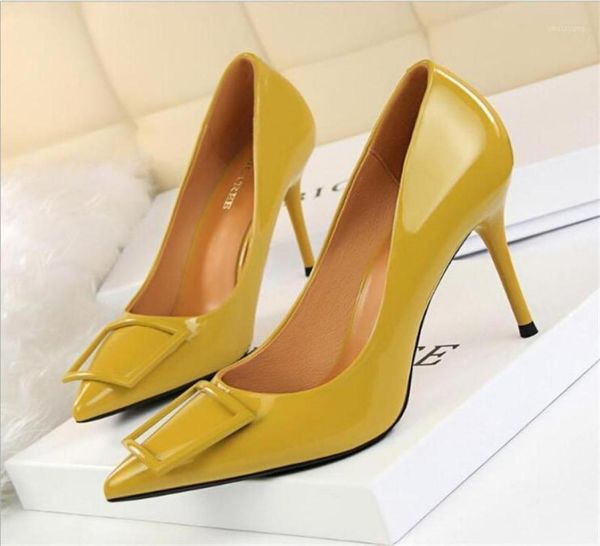 

women pumps 2021 new kitten heels spring high heels women shoes patent leather ladies shoes wedding stiletto19365986, Black