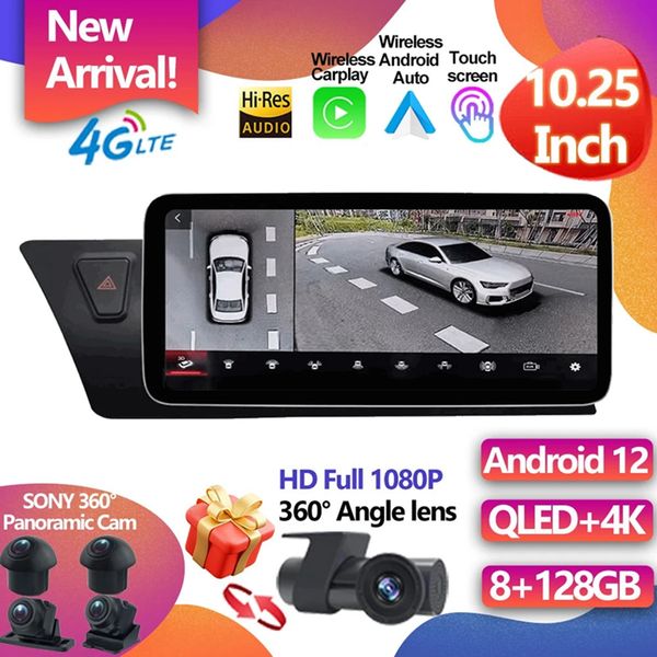 

for audi a4 b8 a5 2009-2017 android 12 system car screen player gps navi multimedia stereo 8+128gb ram wifi google carplay-4