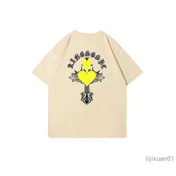 

2023mens classic t shirt heart fashion ch brand letter sanskrit cross pattern sweater t-shirts designers chromes pullover cotton tshirts 9, White;black