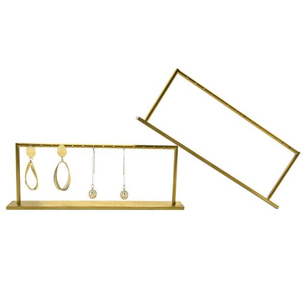

boxes metal earring show stand gold color luxury jewelry ring holder rack home women desk decaration organizer shelf, Black;white