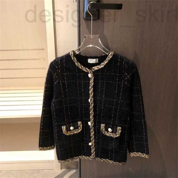 

women's jackets designer warehouse clothing autumn and winter mink small fragranround neck knitted cardigan female fashion celebrity lo, Black;brown