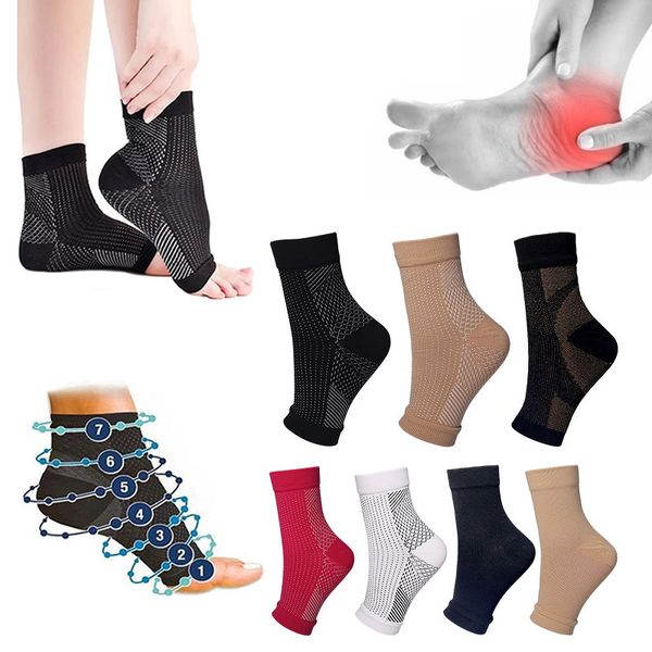 

Sports Brace Sleeve Plantar Fasciitis for Women Men Ankle Support Pain Relief Foot Anti-fatigue Compression Sport Running Yoga Socks, Black