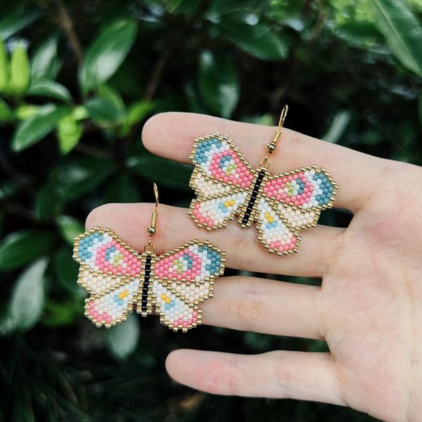 

knot fairywoo new cute butterfly earring jewelry for woman miyuki bead handmade earrings animal accessory wholesale bulk earring, Silver