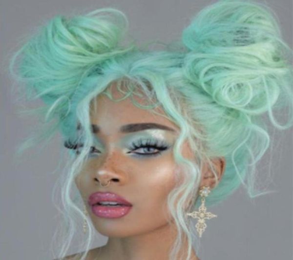 

closures synthetic lace front green body wave long for black women with baby hair heat resistant preplucked daily wear5322645, Black;brown