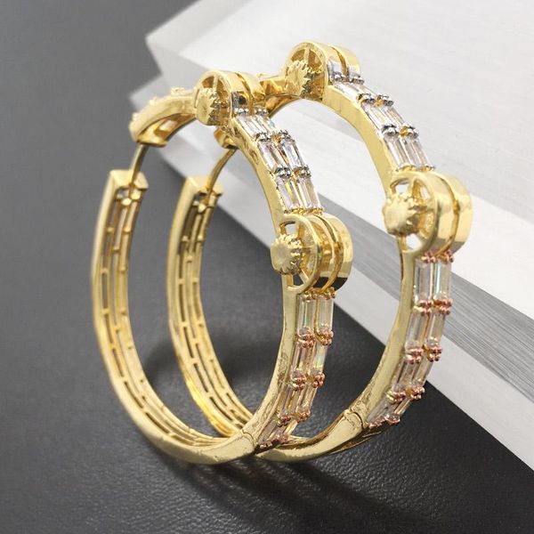 

huggie lanyika fashion jewelry stylish big ear loops micro plated luxury wedding birthday earrings romantic bridal daily gift, Golden;silver