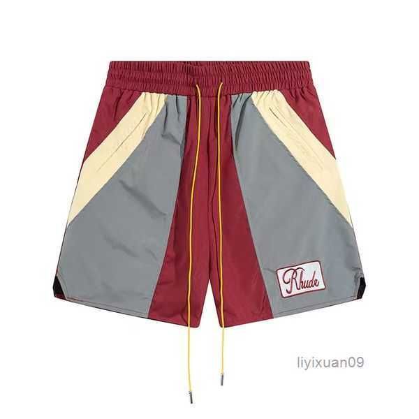 

designer shorts rhude summer fashion beach pants men street wear red blue black purple mens short 1 xdyt, White;black