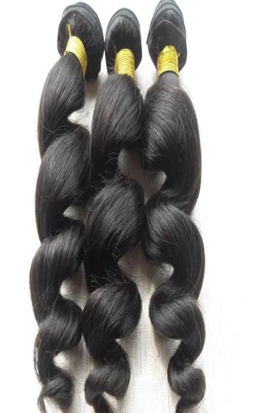 

brazilian human virgin remy loose wave hair weft natural black unprocessed baby soft wavy hair extensions 100gbundle1842097