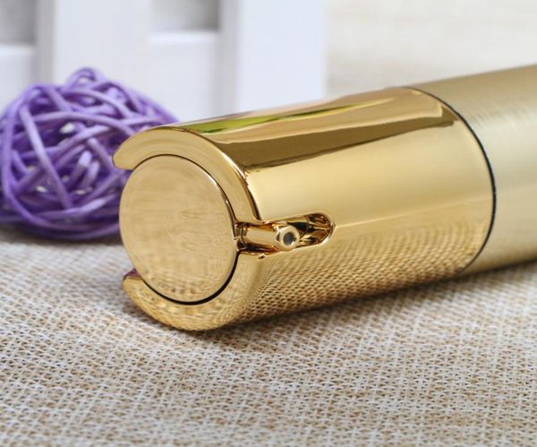 

15ml 30ml 50ml gold airless bottle empty cosmetic containers packaging for liquid makeup 10pcslot5728405