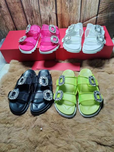 

designer's new all-in-one lace-up rhinestone slippers leather peep-toe commuting breathable sandals beach travel slippers, Black