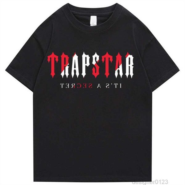 

trapstar 100% cotton t shirt men women summer short sleeve t-shirt hip hop streetwear harajuku loose tees black 01, White;black