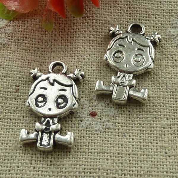 

other 90 pieces tibetan silver girl charms 23x14mm #3039