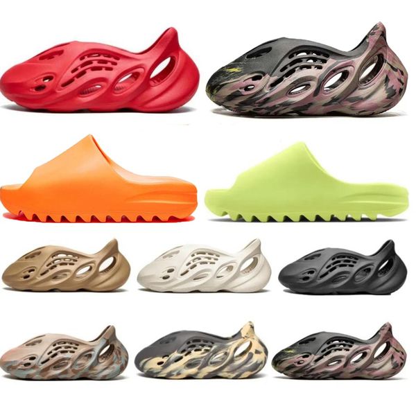 

slippers foam runners slipper designer shoes sliders mens womens summer casual shoes novelty beach slippers blue glow green slip sneakers wo, Black