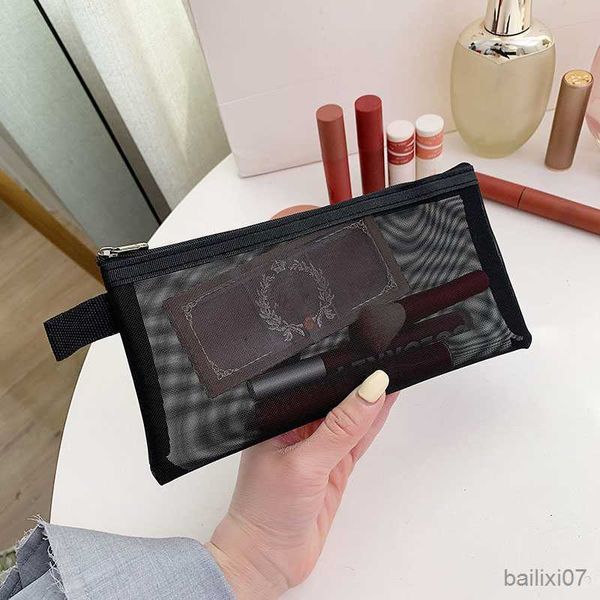 

cosmetic bags cases 1pcs women mesh brush case black makeup bags fashion girl make up brush organizer bag pouch female cosmetic bag pouch