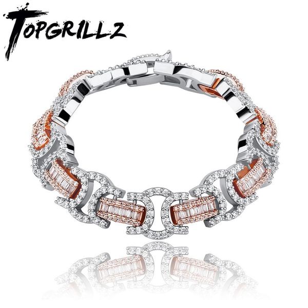 

bangle rillz new 13mm byzantine bracelet iced out micro pave cubic zirconia hip hop personalised jewelry for gift, Black
