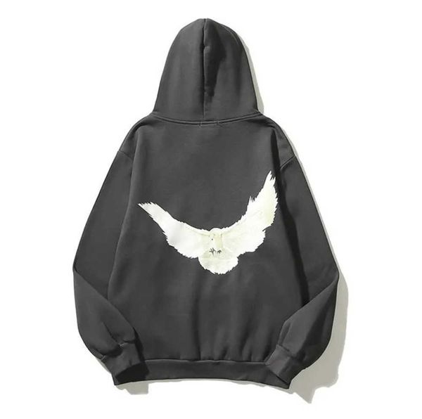 

designer kanyes classic wests luxury hoodie three party joint name peace dove printed mens ands womens yzys vintage pullover sweater hooded, Black