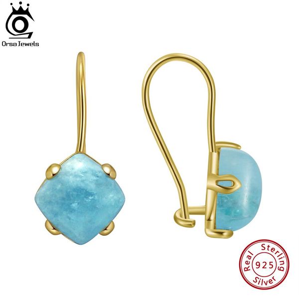 

knot orsa jewels fashion natural aquamarine 925 sterling silver dainty drop earrings for women brides gemstone jewelry gifts gme28