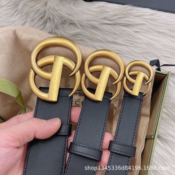 

belts suspenders women's double g couple style 2.0cm 3.0cm 4.0cm genuine leather fashion business belt cowhide, Black;brown