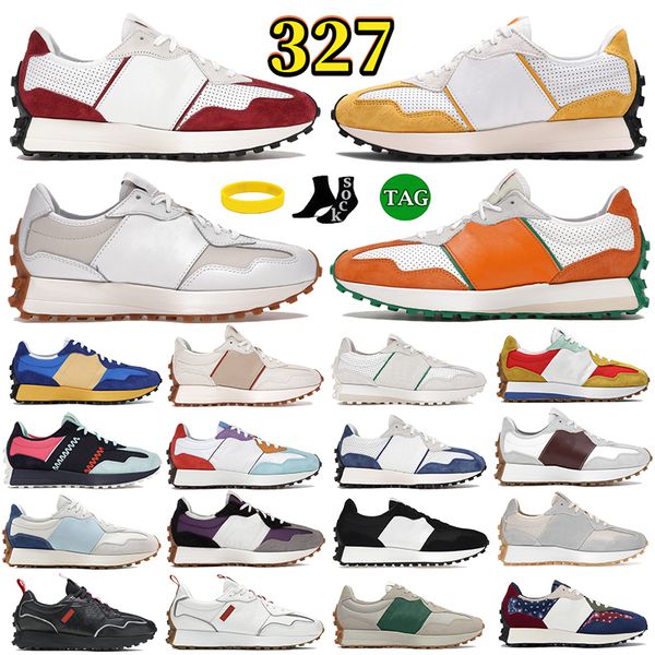 

designer 327 327s casual shoes b327 outdoor trainers for men women black white grey paisley pack navy blue paisley jogging runners mesh mens