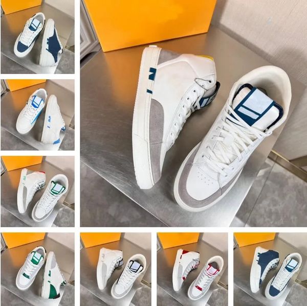 

2023 famous design men sneaker shoes mesh suede & leather trainers blue black white light sole casual walking high outdoor sports eu38-46 bo