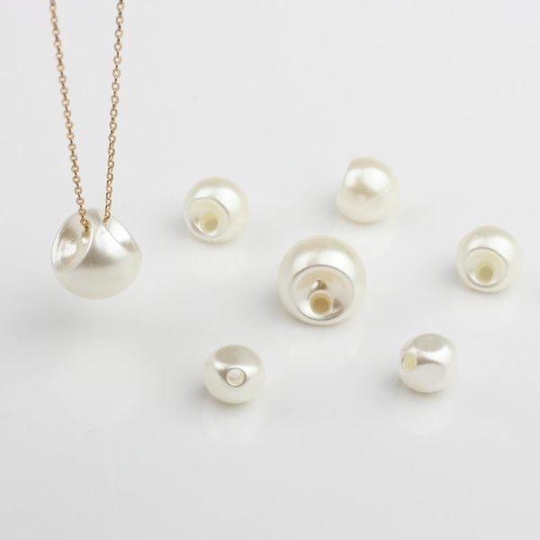 

crystal acrylic imitation pearls side hole button balls loose beads spacer beads charms for diy earrings jewelry making accessories