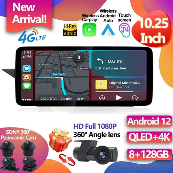 

for mercedes benz e class w212 2009 - 2016 10.25" android 12 support 360 camera car raido gps navigation multimedia player video-3