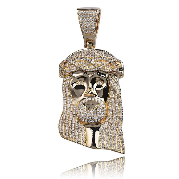 

necklaces jinao new ice out jesus corolla pendant hip hop jewellery fashion cz stone necklace for man women gift, Silver