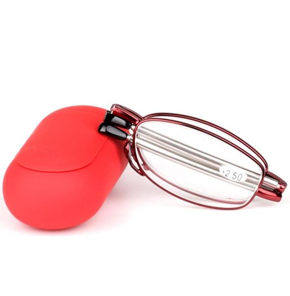 

women folding reading glasses stainless steel metal optical glasses fashion antifatigue adjustable women039s eyeglasses case3487863