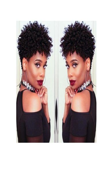 

new arrival brazilian hair african ameri short cut kinky curly wig simulation human hair short curly wig for lady3190806, Black