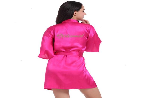 

bridal party bathrobe women short silk satin night kimono robe wedding bride bridesmaid robes dressing gowns night gown for women 7138234, White