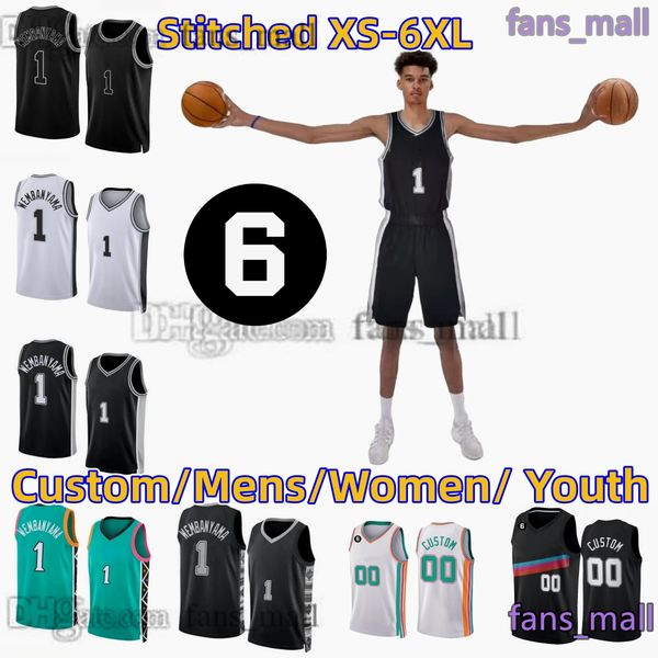 

1 victor wembanyama jersey 2023 draft pick no.1 custom stitched basketball jerseys 3 keldon johnson 10 jeremy sochan 24 devin vassell 33 tre, Black;red