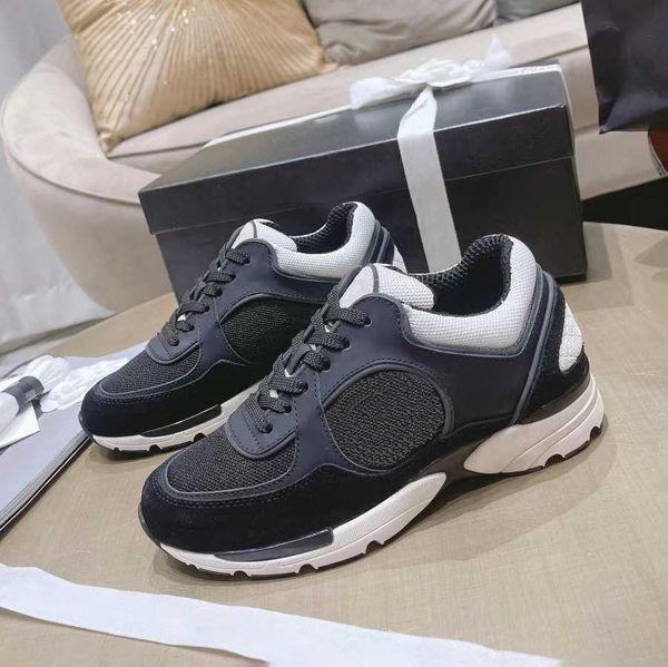 

7a designer running shoes fashion channel sneakers women luxury lace-up sports shoe casual trainers classic sneaker woman ccity ffvvc, Black