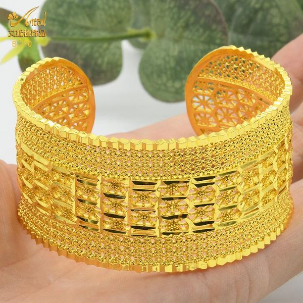 

bangle aniid indian cuff bangle gold plated for women african ethiopian middle east luxury brand bangles bracelets wedding jewelry gift, Black