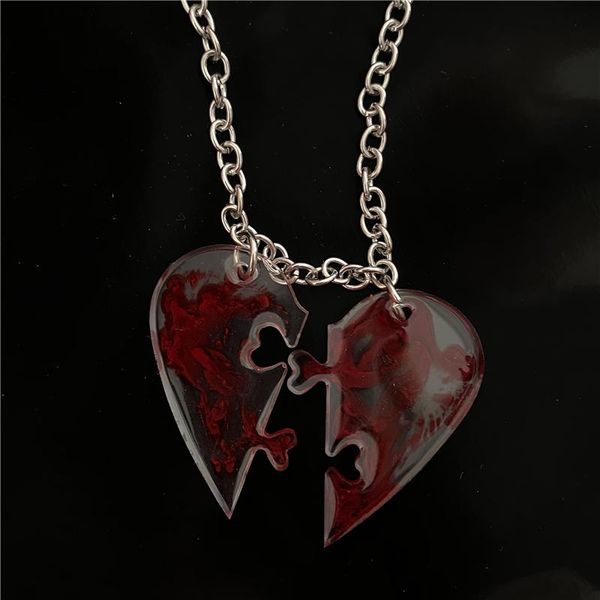 

necklaces *my heart is bleeding * pieces of love creative punk necklace, Silver