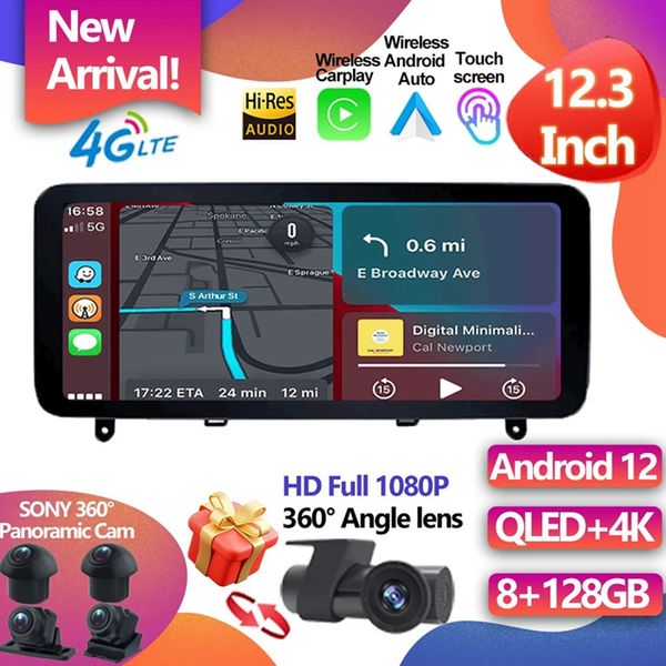 

for mercedes benz c class w204 s204 2007 2008 2009 2010 2011 2012 12.3 inch 1920*720 car audio gps android 12 multimedia player-4