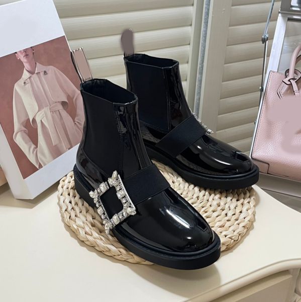 

designer luxury fashion women casual shoes comfortable outdoor thick bottom tidal current ladies shoes drill button ankle boots doc martens, Black