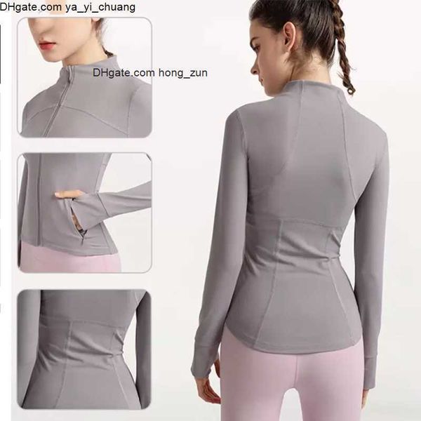 

2023 new lu fallwinter fitness yoga slim-fit zipper lu clothing running long-sleeved yoga clothing jackets with high quality