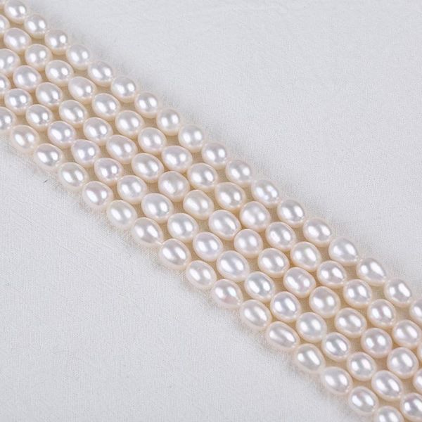 

crystal aa+ 89mm natural white rice pearl freshwater beads strands for sale