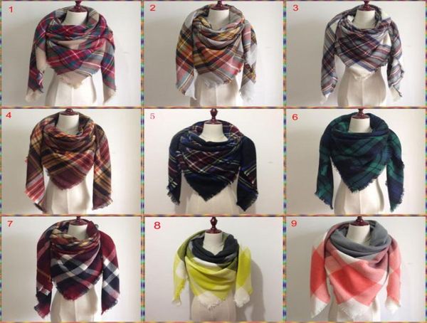 

women blanket scarf cozy oversized tartan tassel scarf new wrap grid shawl check pashmina cashmere acrylic lattice neck plaid stol7077690, Blue;gray