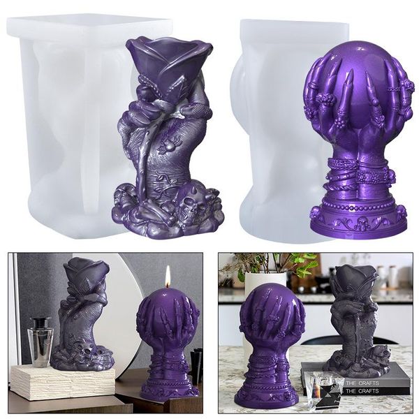 

other diy candle silicone mold rose hand ghost claw handmade candle crystal epoxy resin mold
