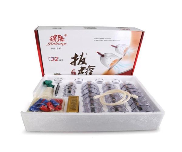 

massage gun 32 pieces vacuum cupping body massager ventosa suction cups jar set plastic therapy cans for5474330
