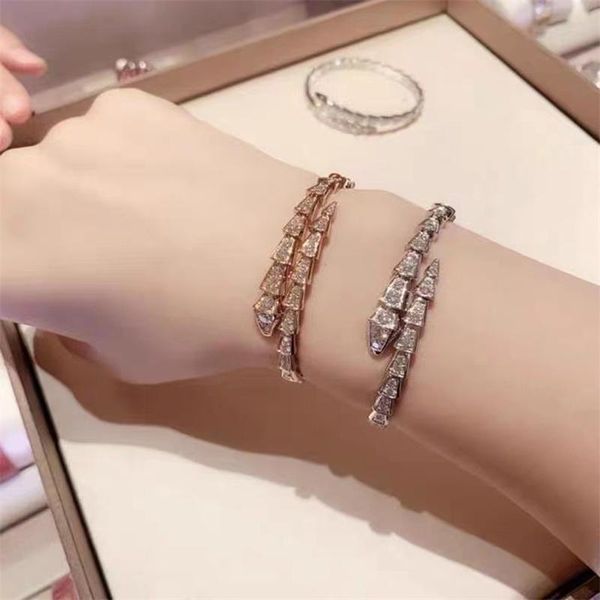 

bangle sterling silver snake bone bracelet ladies highend personality luxury european brand jewelry, Black