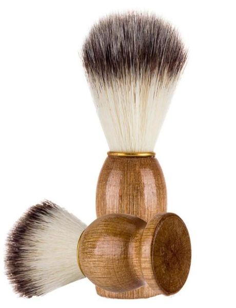 

11 cm badger hair men039s shaving brush barber salon men facial beard cleaning appliance shave tool razor brush with wood handl6100417