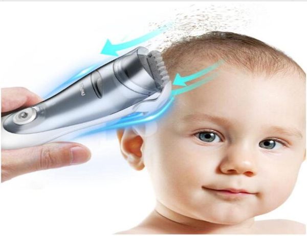 

professional ipx7 washable baby hair clipper vacuum less mess children hairdress trimmer infant hair styling baber tool4466859