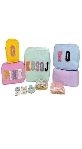 

four sizes s m l xl makeup bag patch personalized toiletry pouch waterproof women storage nylon travel makeup bag organizer h220424284434